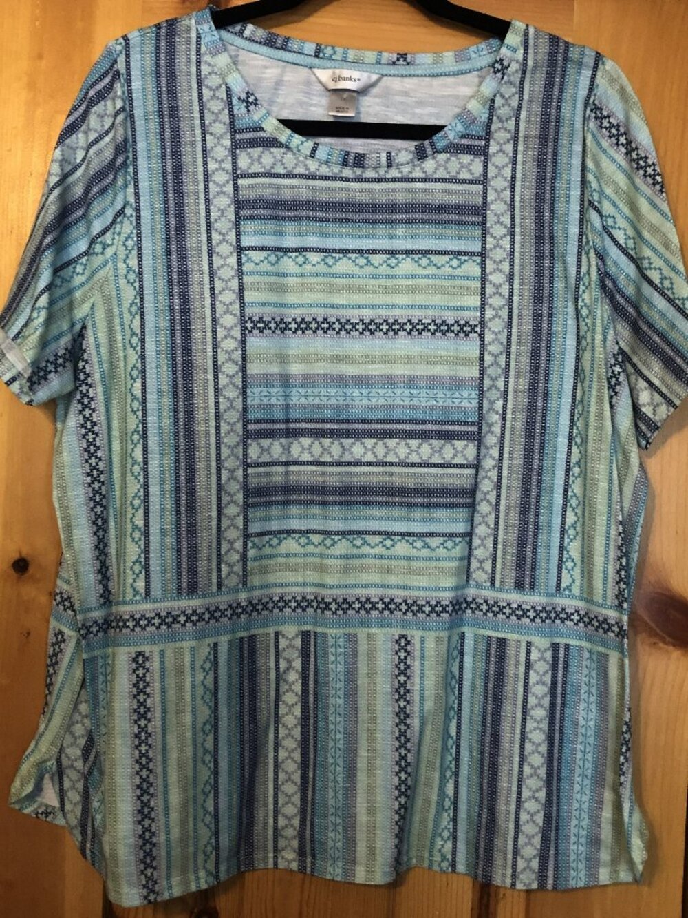 CJ Banks 1X Fiesta Stripe SS Top